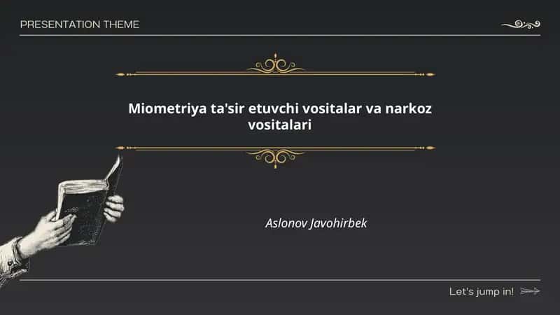 Miometriya ta'sir etuvchi vositalar va narkoz vositalari