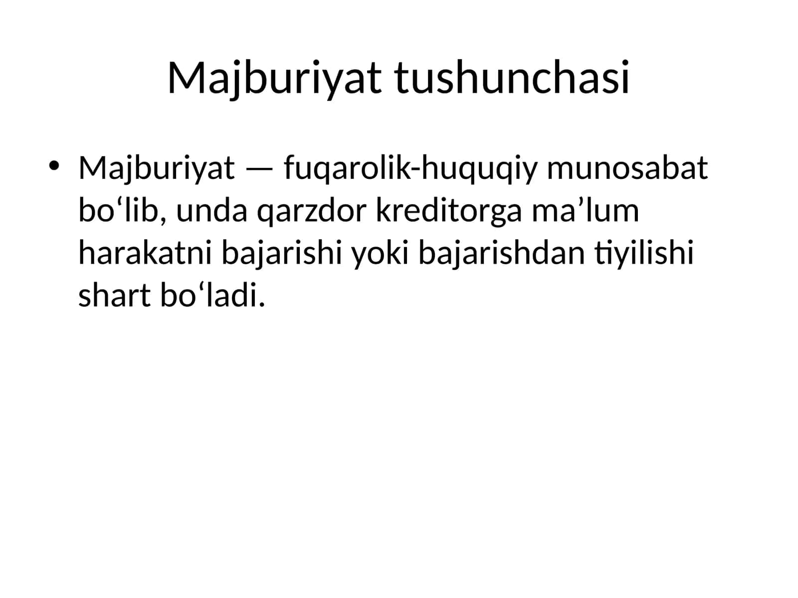 Majburiyat tushunchasi