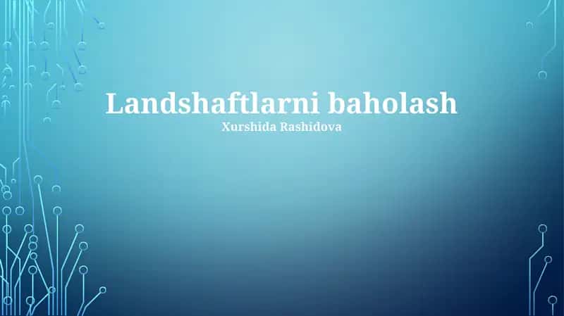 Landshaftlarni baholash