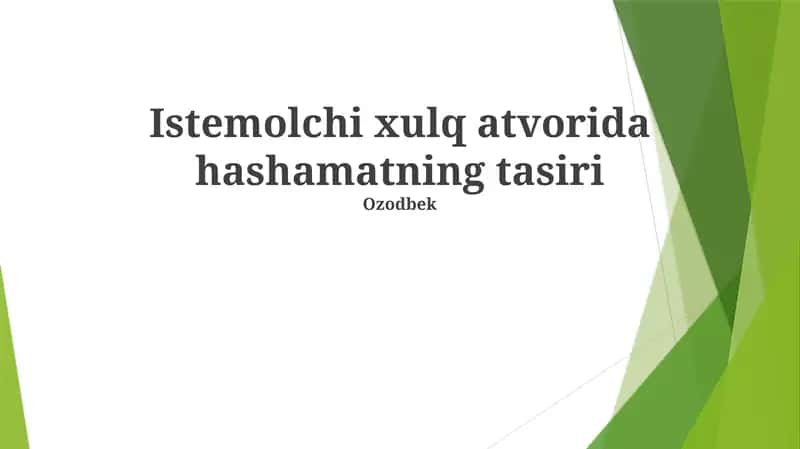 Hashamat va Taʼsirchanlar