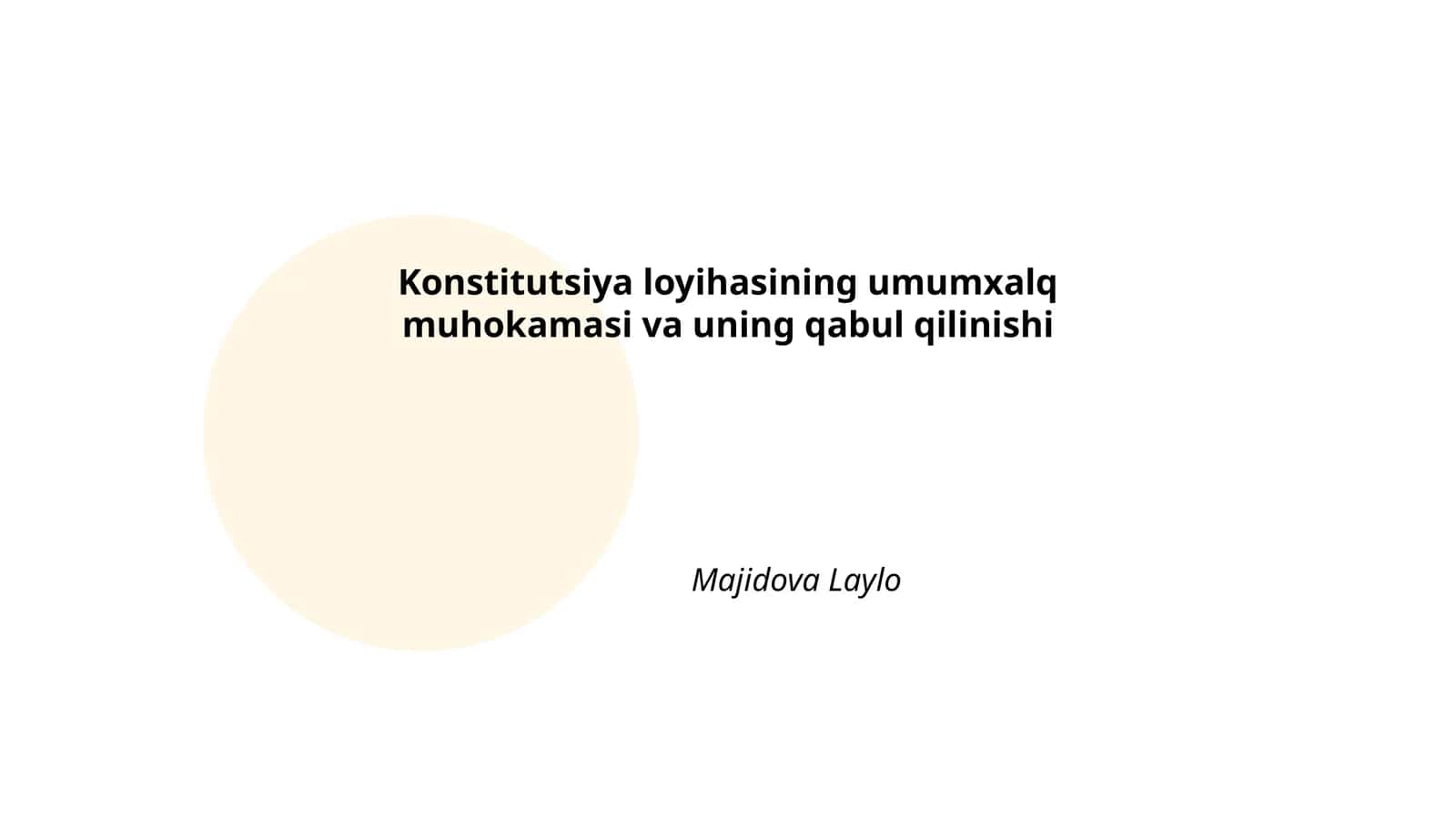 Konstitutsiya loyihasining umumxalq muhokamasi va uning qabul qilinishi