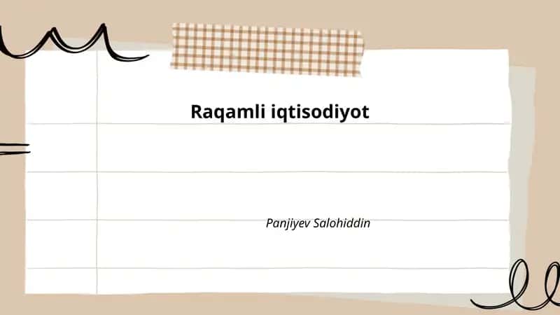 Raqamli iqtisodiyot
