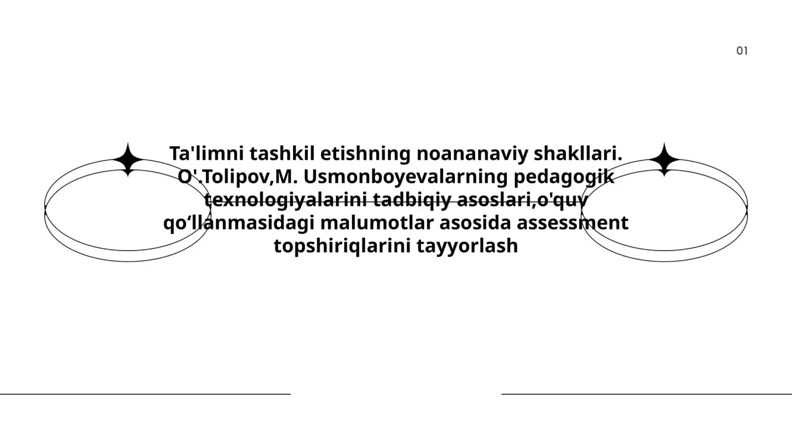 Assessment topshiriqlarini tayyorlash