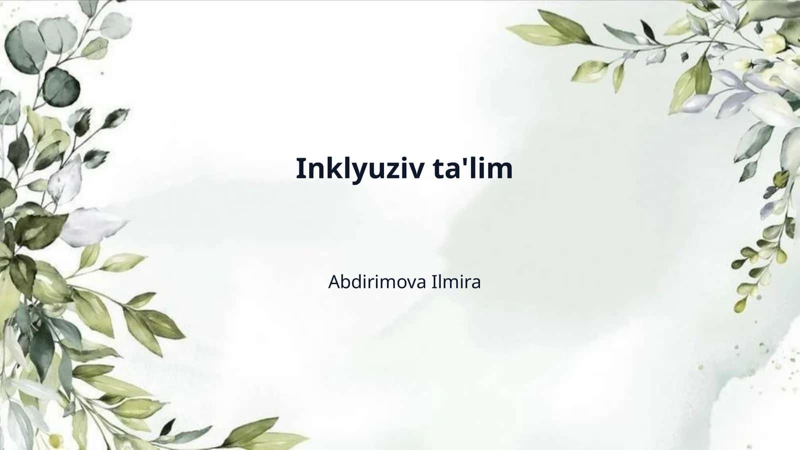 Inklyuziv ta'lim