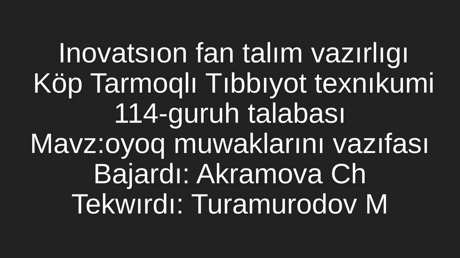 Oyoq muwaklarını vazıfası