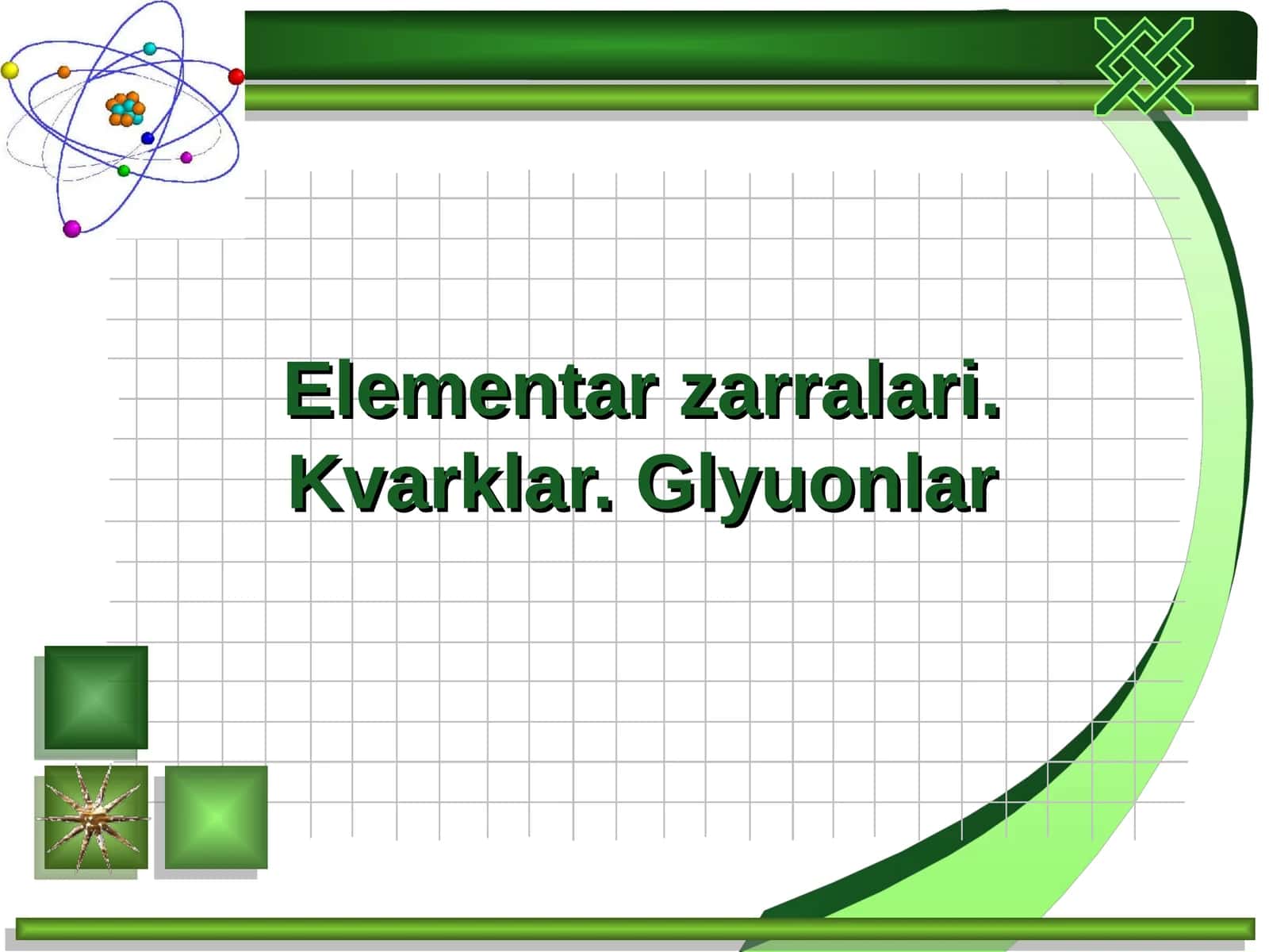 Elementar zarralari. Kvarklar. Glyuonlar