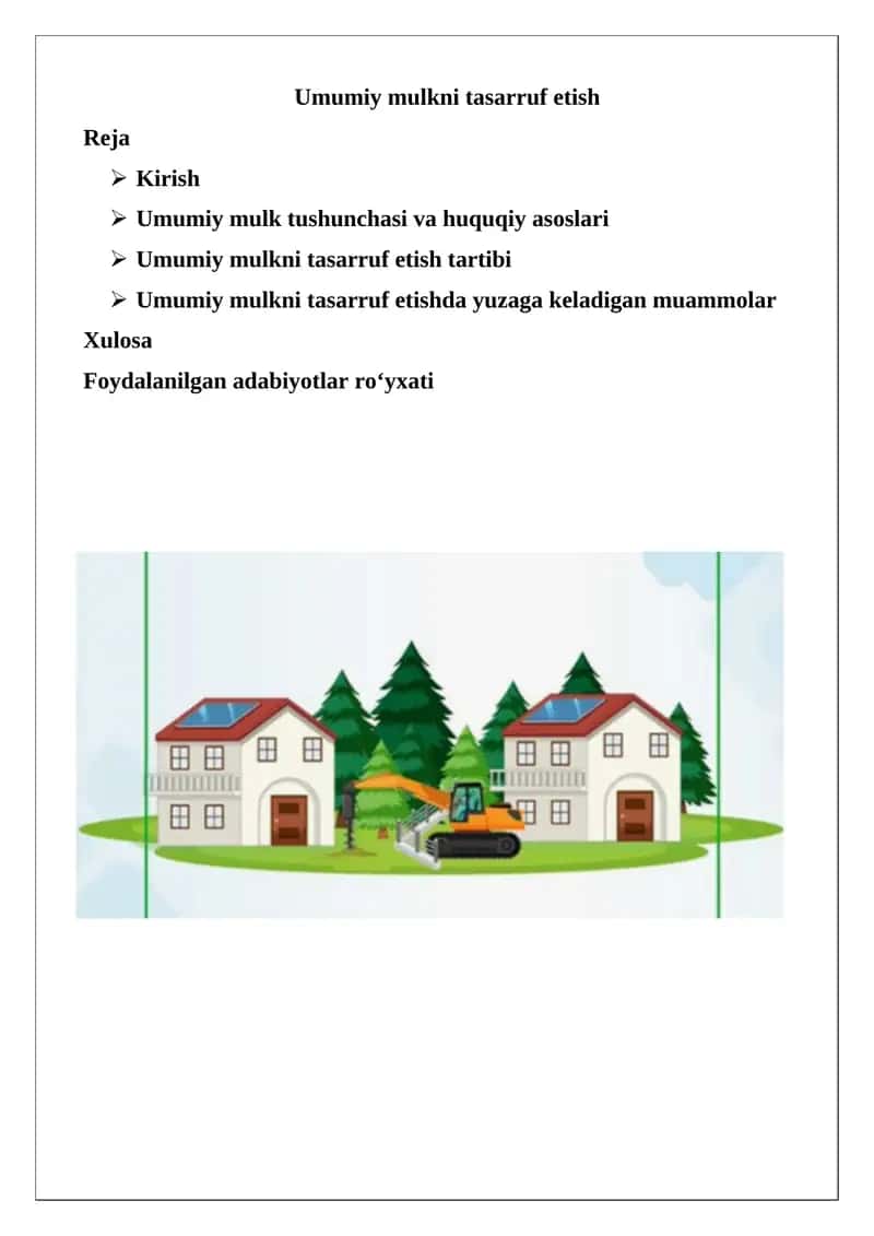 Umumiy mulkni tasarruf etish
