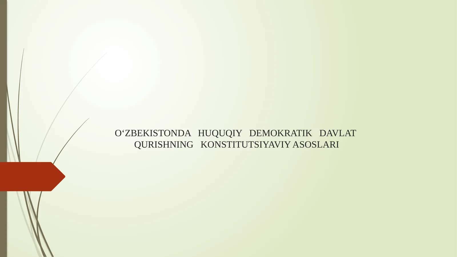 O‘ZBEKISTONDA HUQUQIY DEMOKRATIK DAVLATQURISHNING KONSTITUTSIYAVIY ASOSLARI