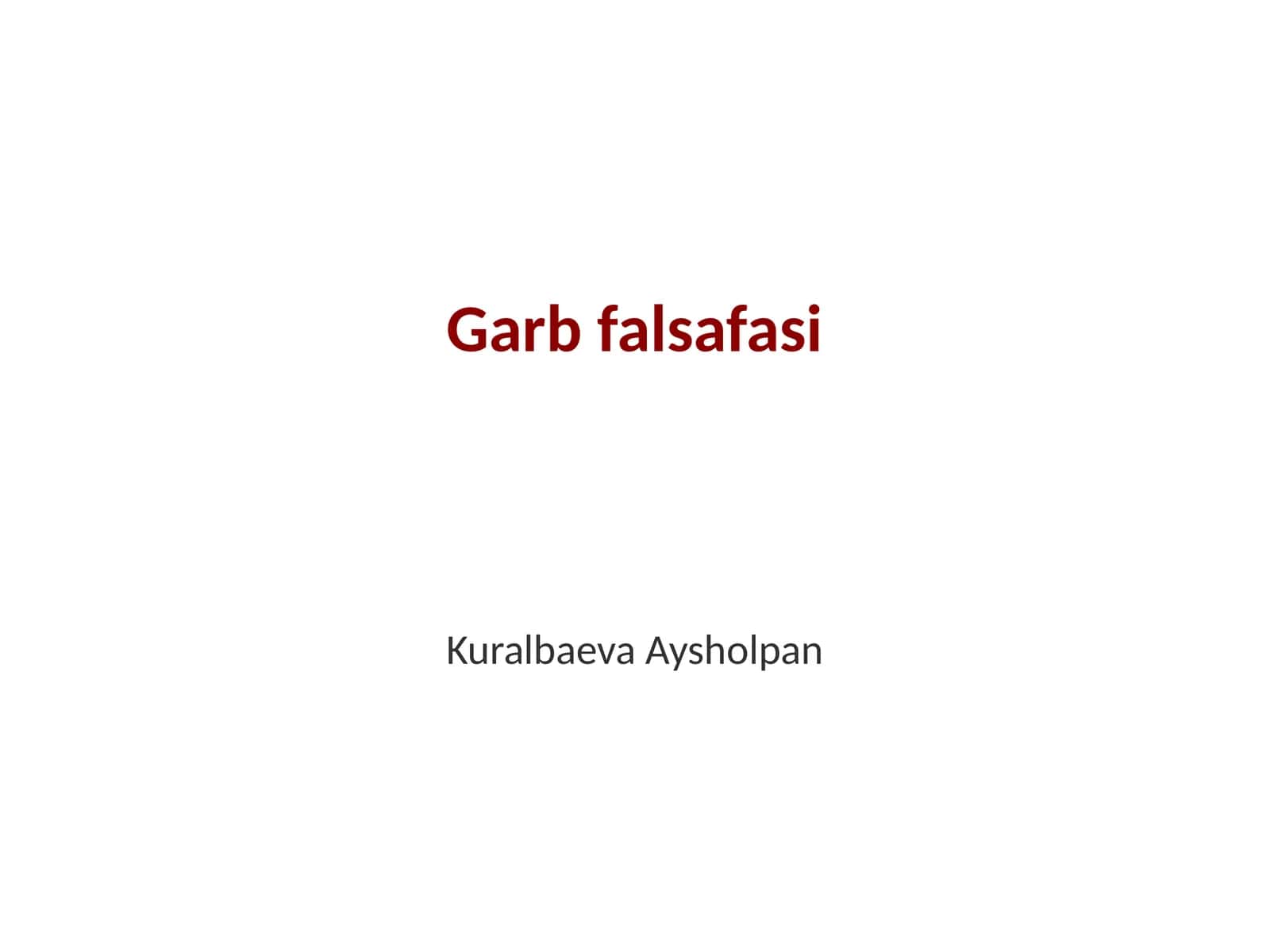 Garb falsafasi