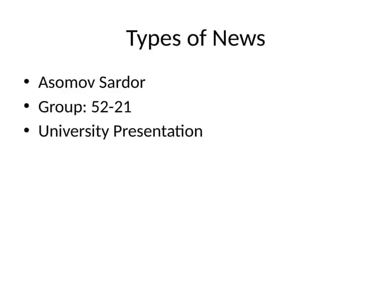 Types of News