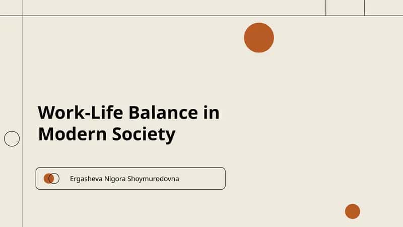 Work-Life Balance in Modern Society