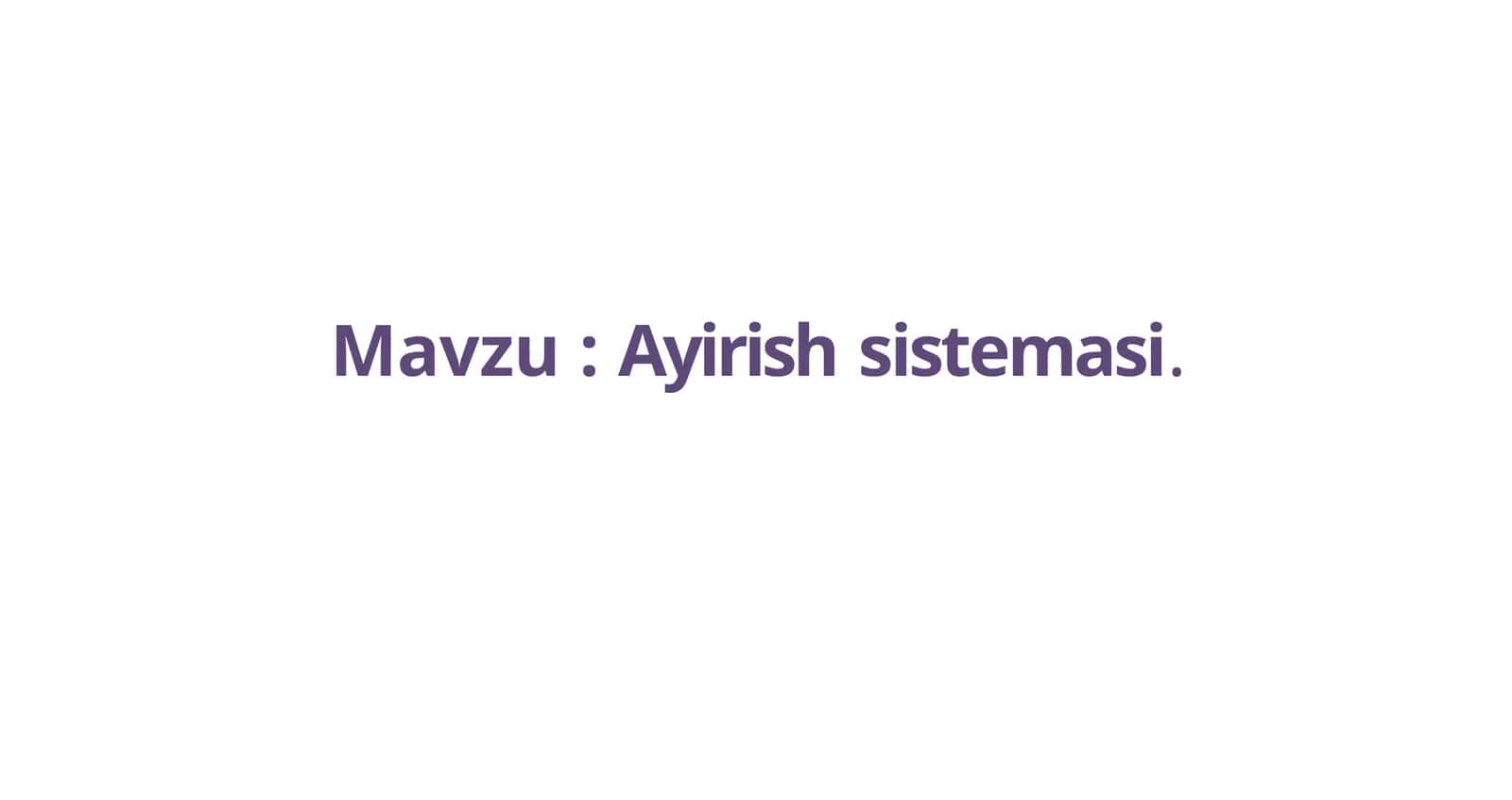 Ayirishsistemasi