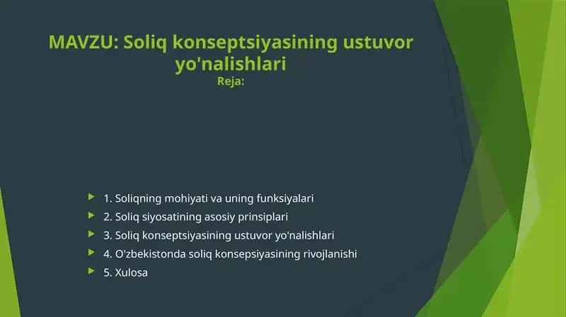 Soliq konseptsiyasi