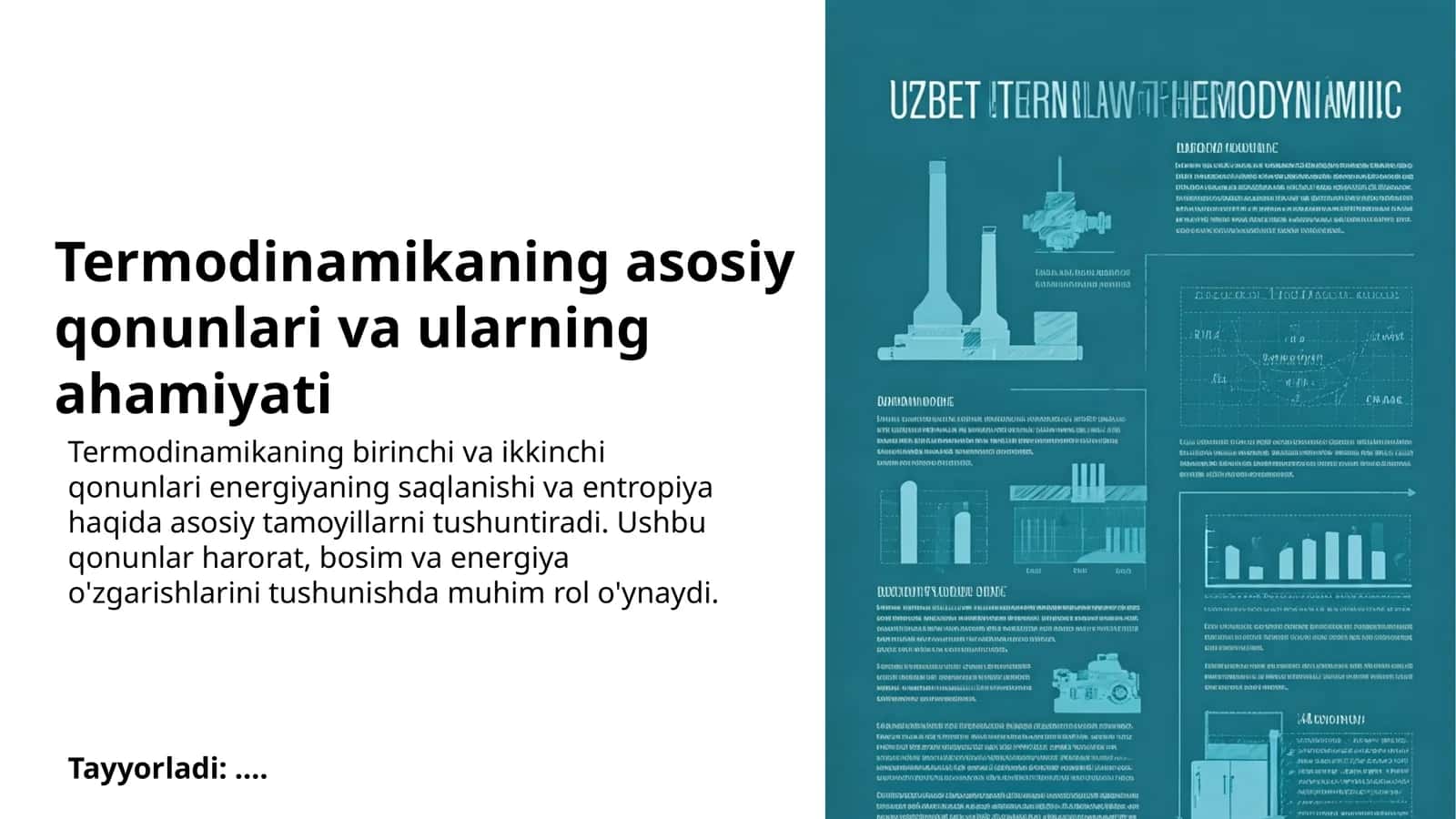 Termodinamikaning asosiy qonunlari va ularning ahamiyati