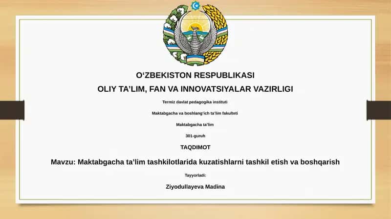 Kuzatuv turlari va usullari