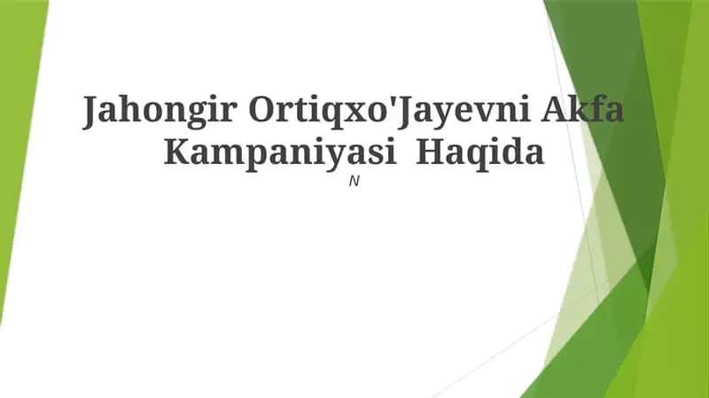 Jahongir Ortiqxo'Jayevni Akfa Kampaniyasi Haqida