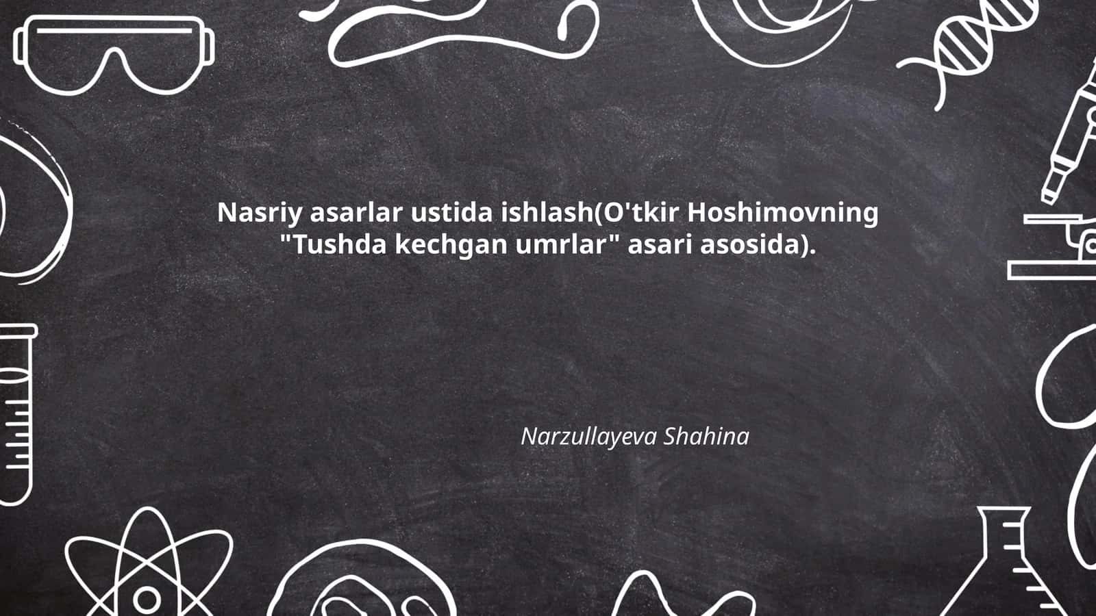 Tushda kechgan umrlar asarining mavzui