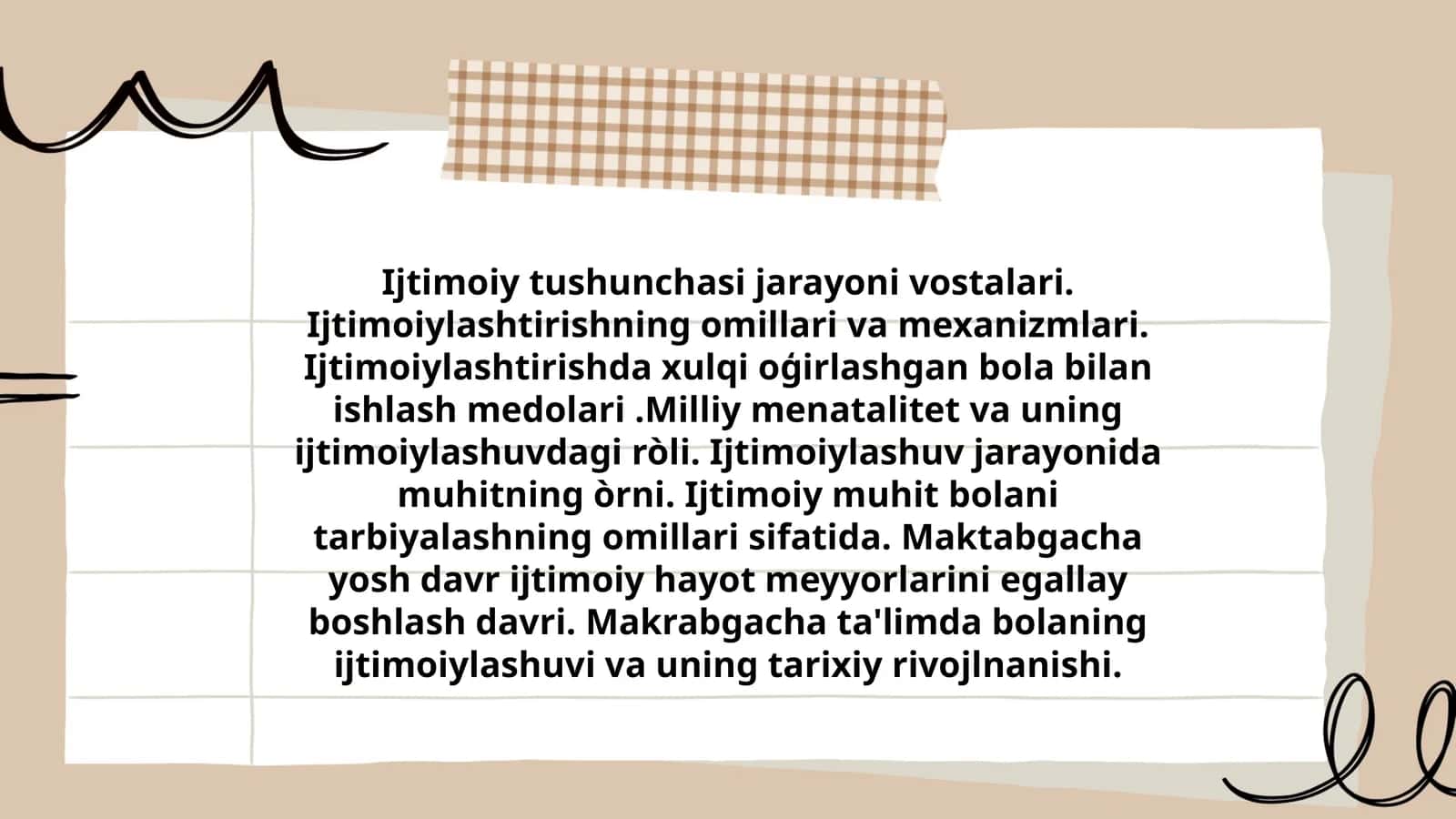 Ijtimoiy tushunchasi jarayoni vostalari