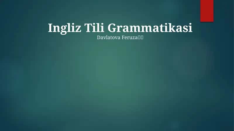 Ingliz Tili Grammatikasi