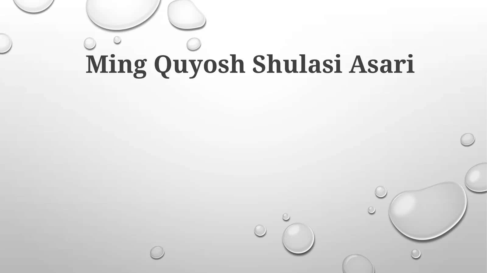 Ming Quyosh Shulasi Asari