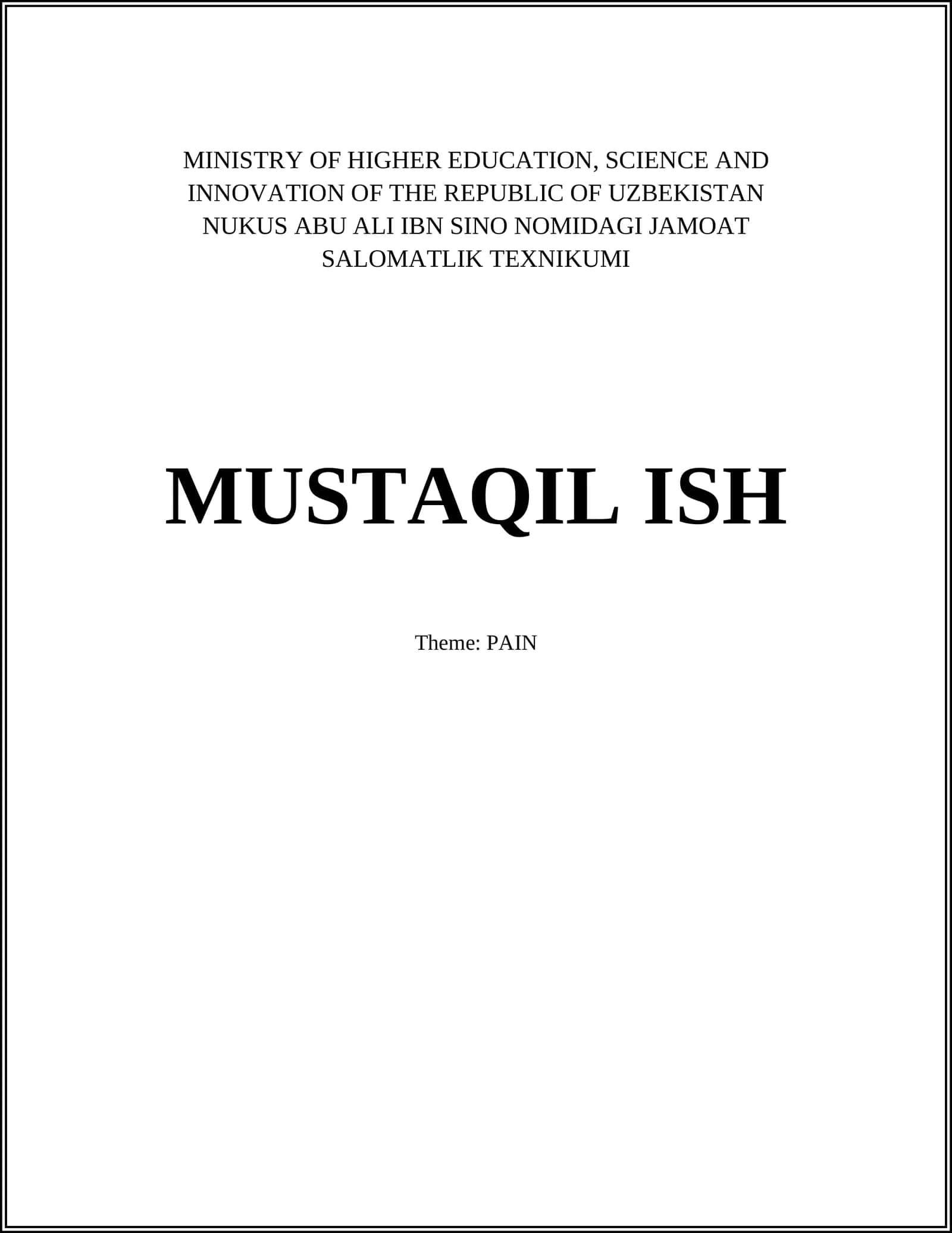 Types of Pain