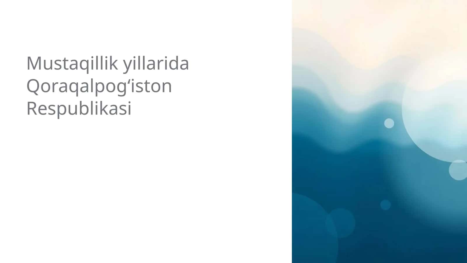 Qoraqalpogʻiston iqtisodiy o'zgarishlari