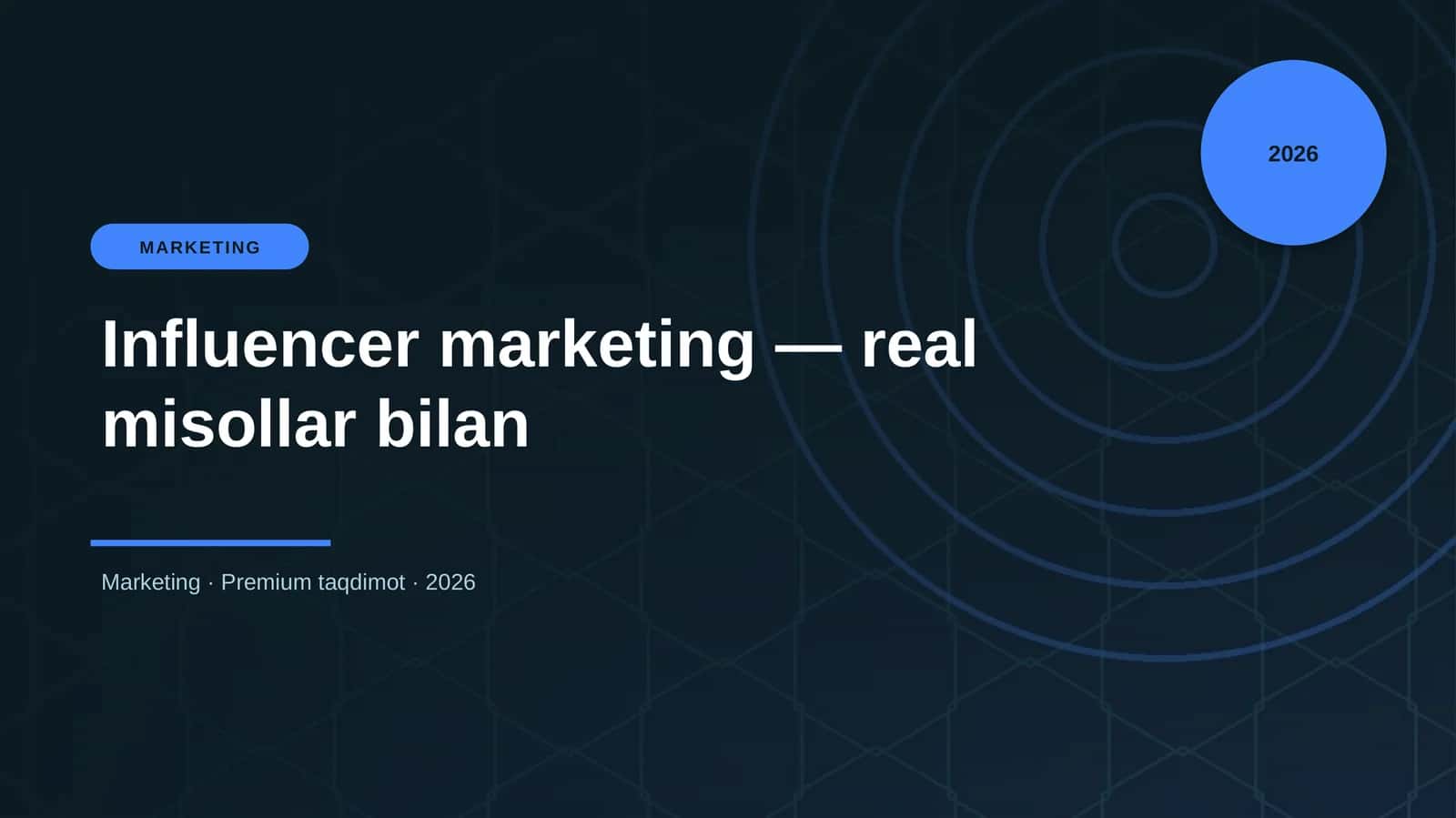 Influencer marketing — real misollar bilan