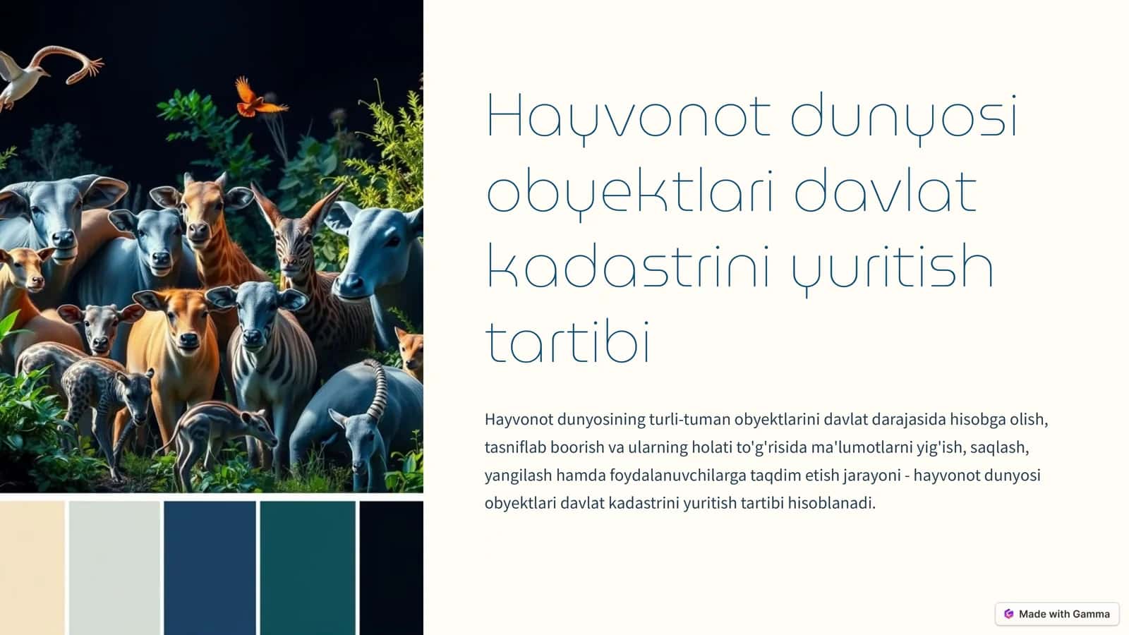 Hayvonot dunyosi obyektlari davlat kadastrini yuritish tartibi