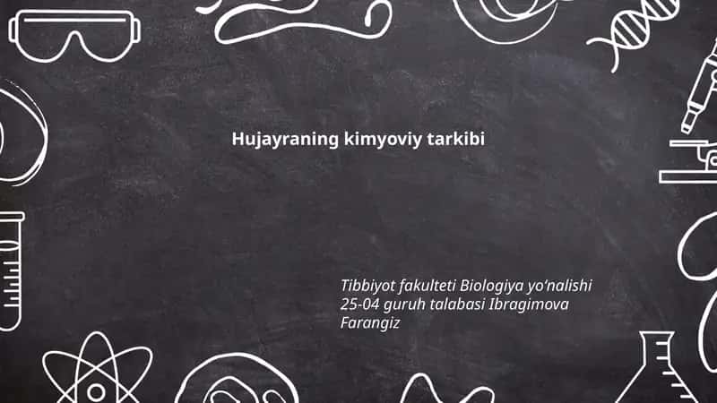 Hujayraning kimyoviy tarkibi
