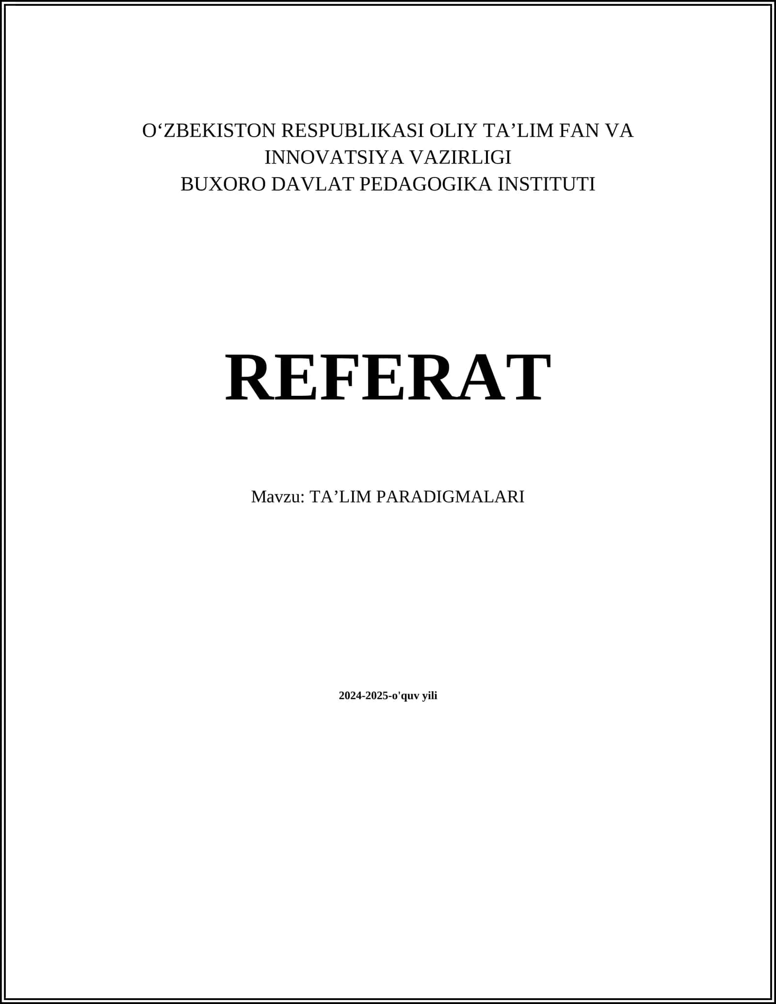 TAʼLIM PARADIGMALARI