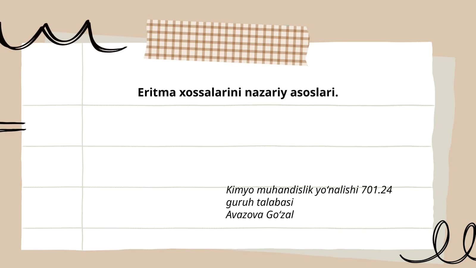 Eritma Xossalarini Nazariy Asoslari