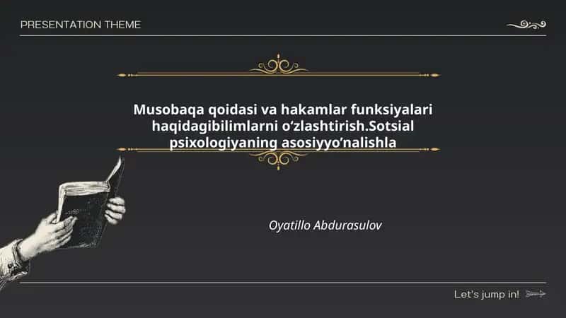Musobaqa qoidasi va hakamlar funksiyalari haqidagibilimlarni o‘zlashtirish