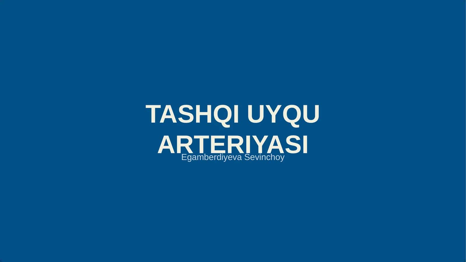 TASHQI UYQU ARTERIYASI