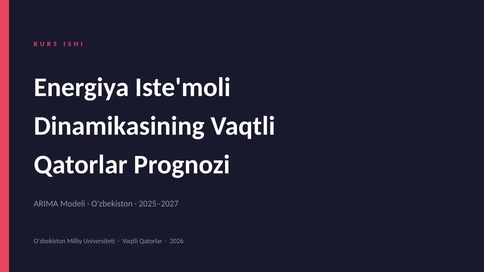 Energiya prognoz kurs ishi prezentatsiyasi