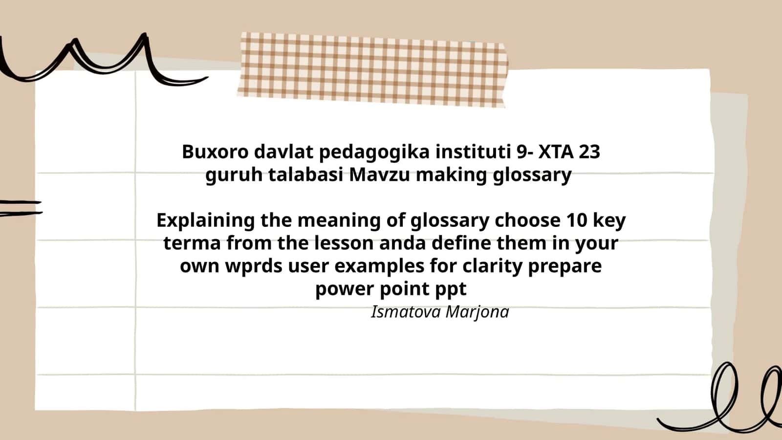 Mavzu making glossary