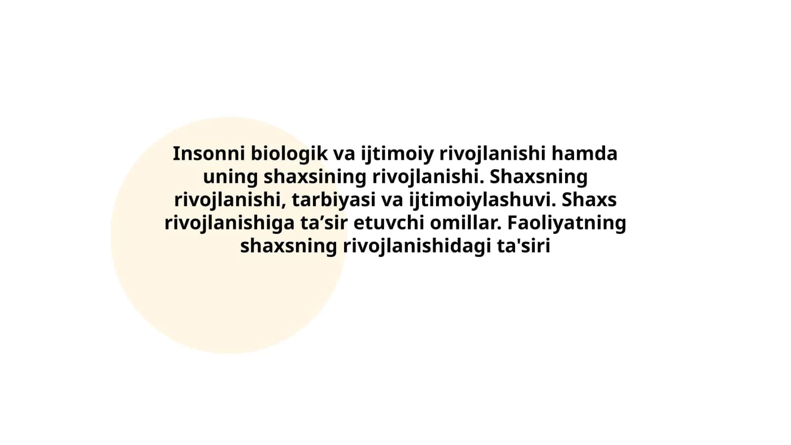 Shaxsning rivojlanishi va ijtimoiylashuvi