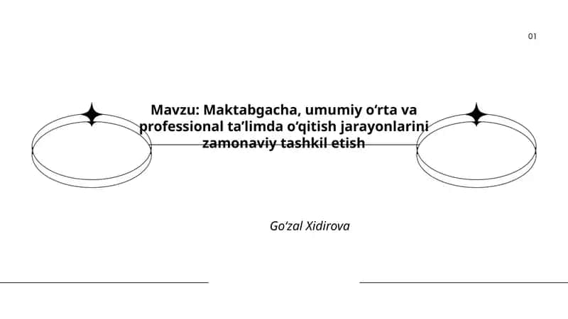 Maktabgacha, umumiy o‘rta va professional ta’limda o‘qitish jarayonlarini zamonaviy tashkil etish