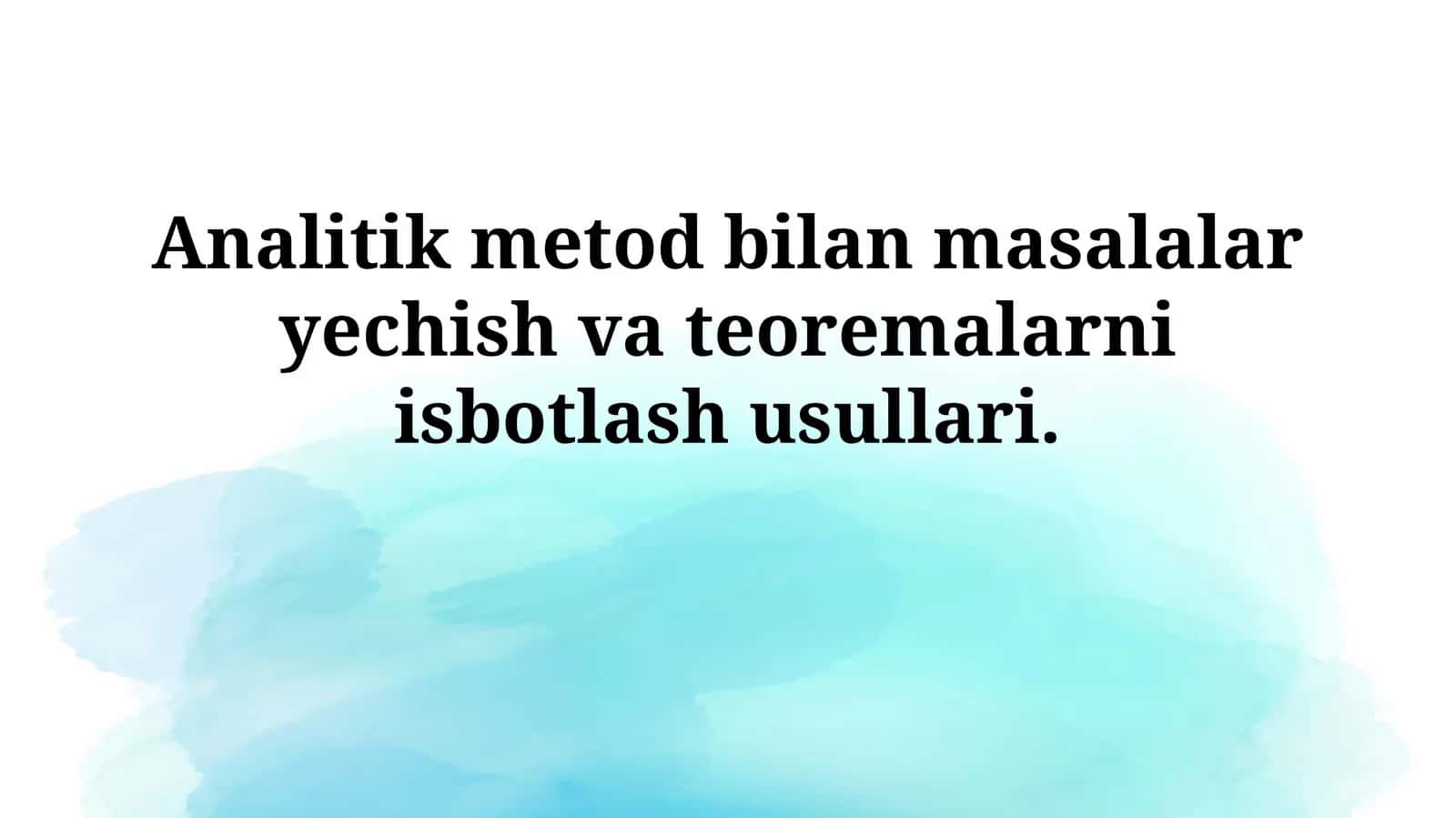 Vektor analizining qo'llanilishi