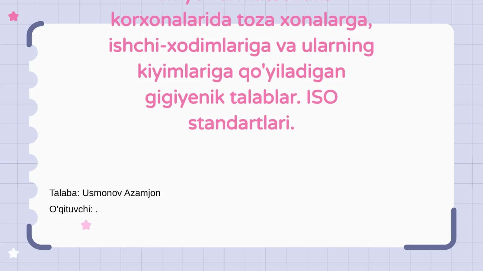 Kimyo-farmatsevtika korxonalarida gigiyena muhimligi