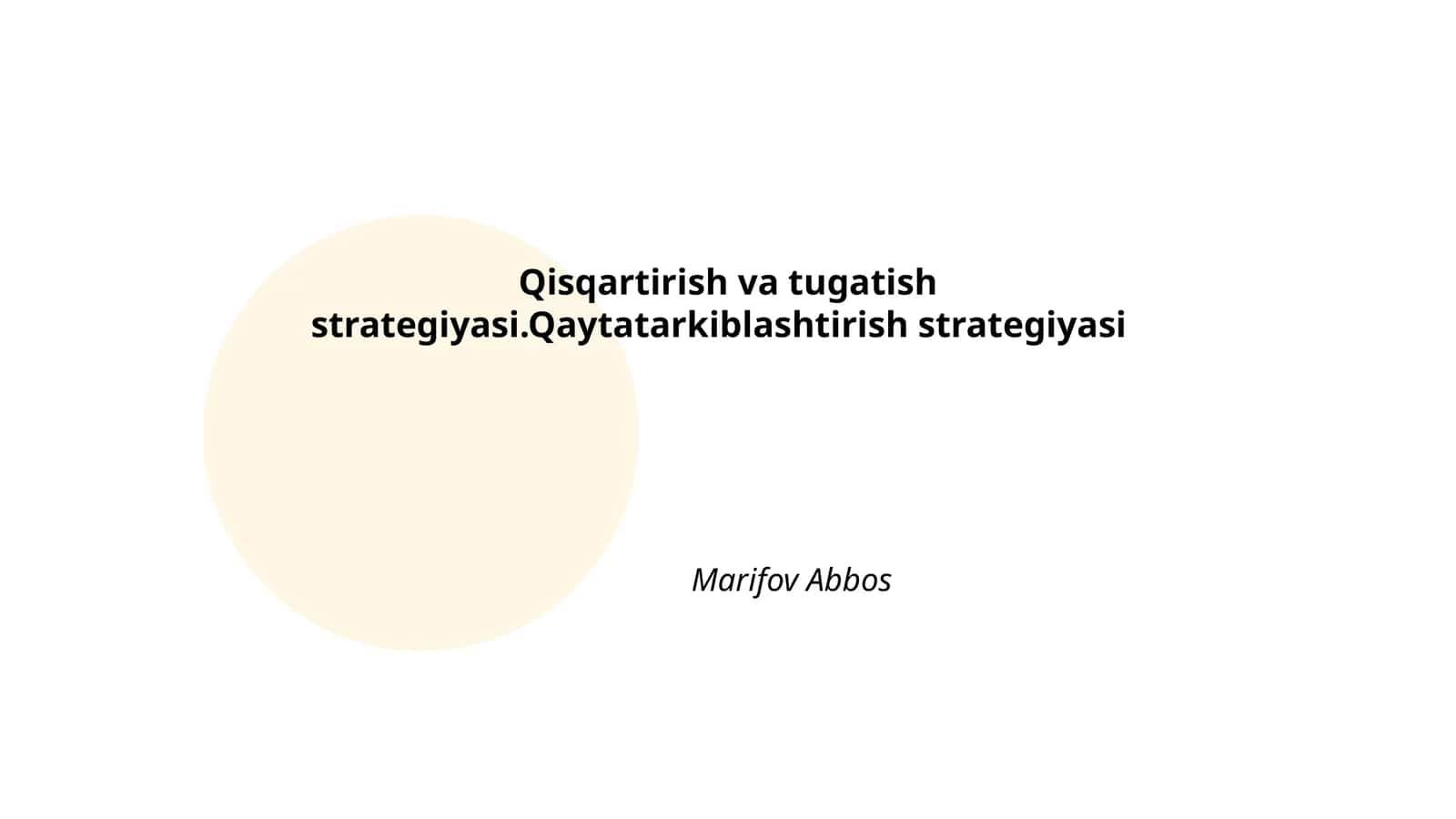 Qisqartirish va tugatish strategiyasi
