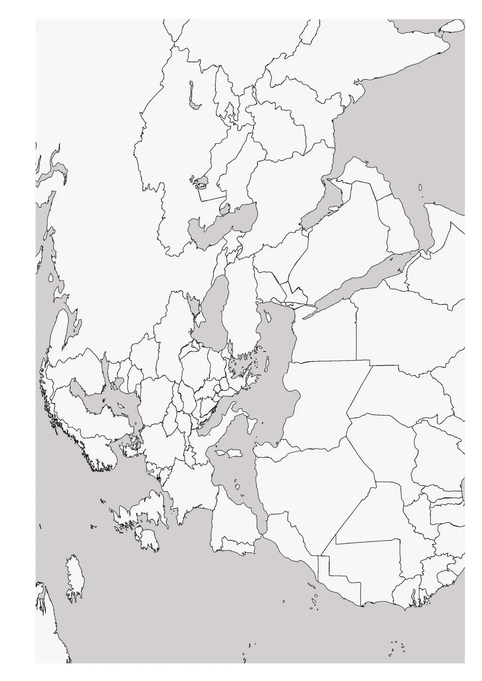 Yozuvsiz xarita (Yevropa, Shimoliy Afrika, G'arbiy Osiyo)