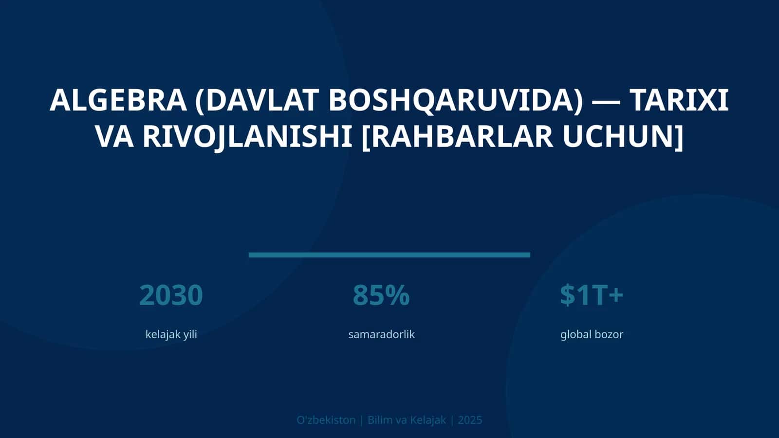 Algebra (davlat boshqaruvida) — tarixi va rivojlanishi [rahbarlar uchun]