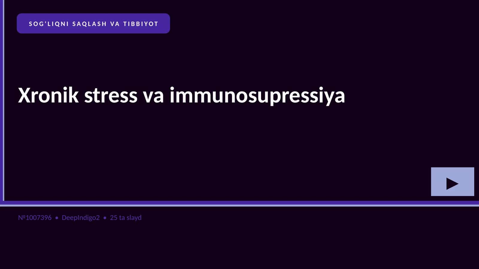 Xronik stress va immunosupressiya