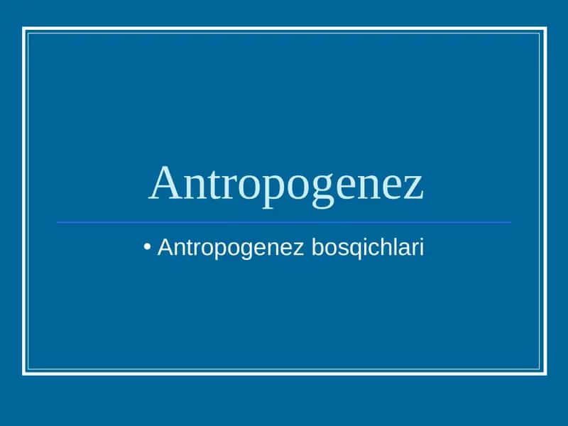 Antropogenez