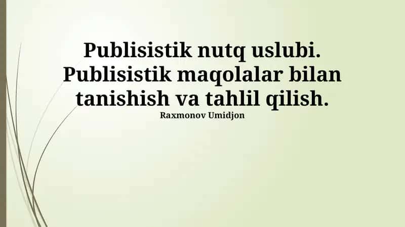 Publisistik nutq uslubi