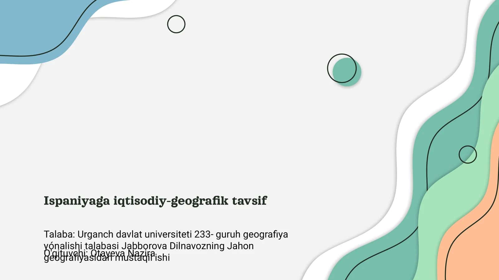 Ispaniyaga iqtisodiy-geografik tavsif