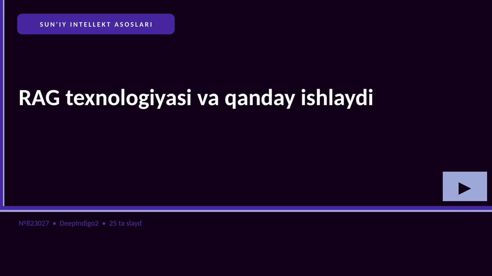 SUN'IY INTELLEKT ASOSLARI