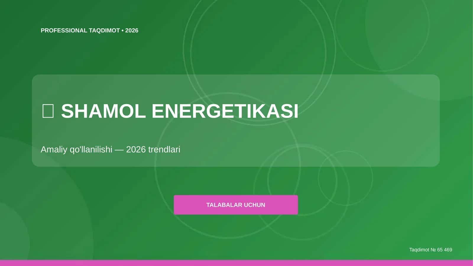Shamol energetikasi: amaliy qo'llanilishi (2026 trendlari) [talabalar uchun]
