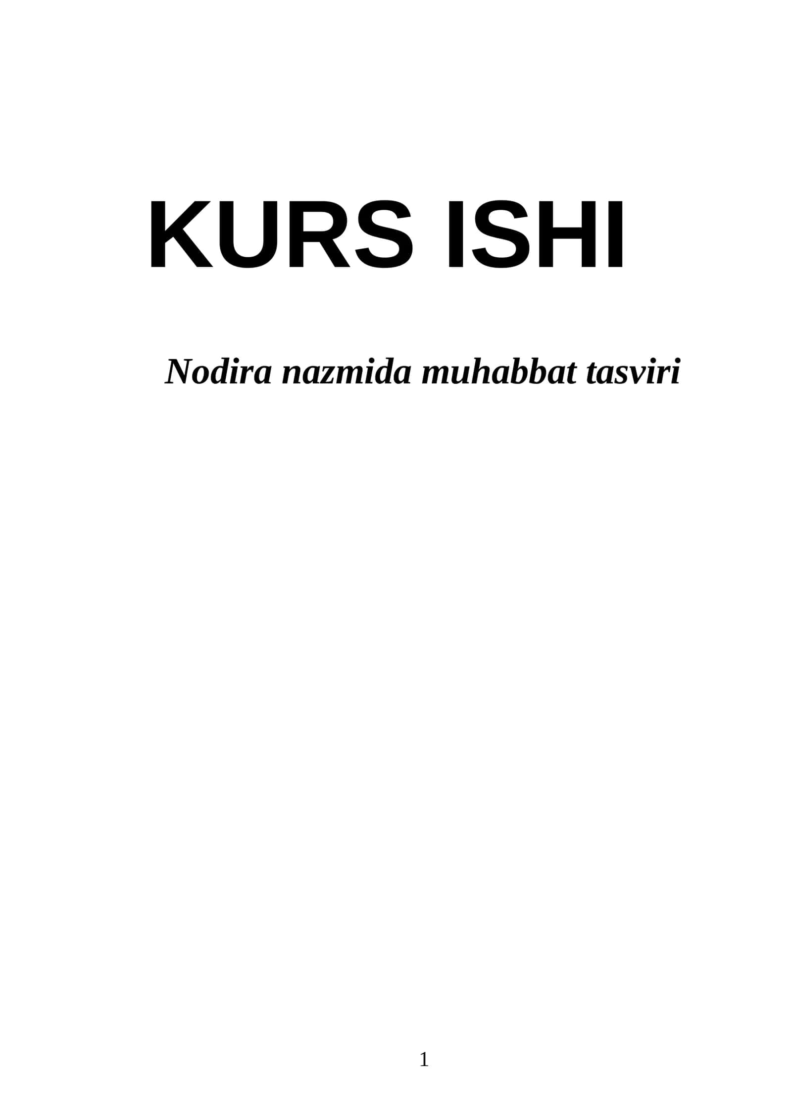 Nodira nazmida muhabbat tasviri