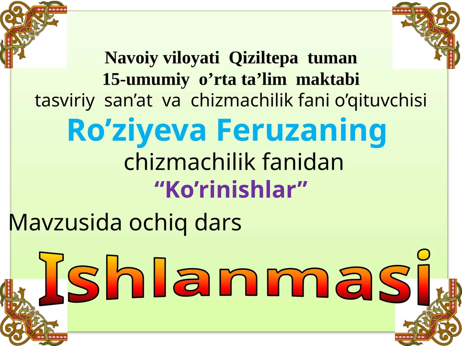 "Ko’rinishlar"